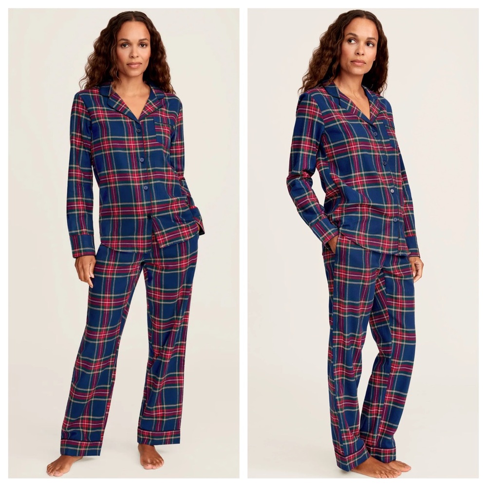 Petite Plume Brushed Twill Windsor Tartan Check Pajamas PJ Set